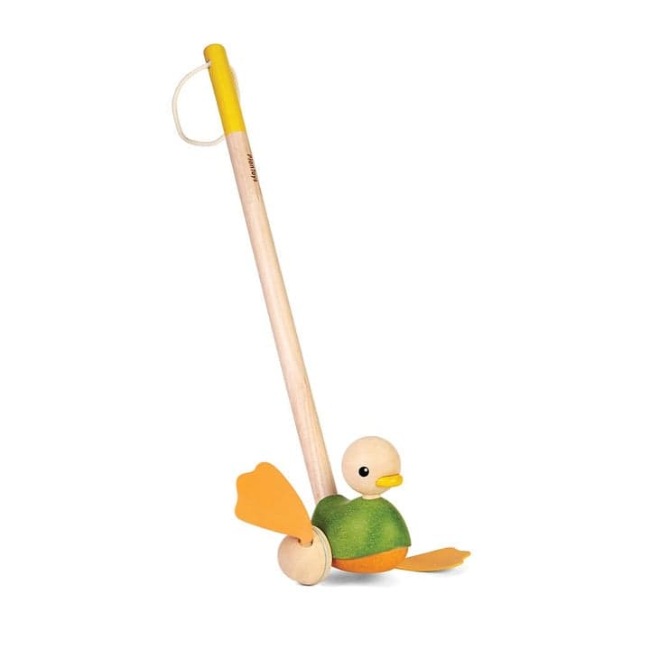 PlanToys Push Along Duck Green