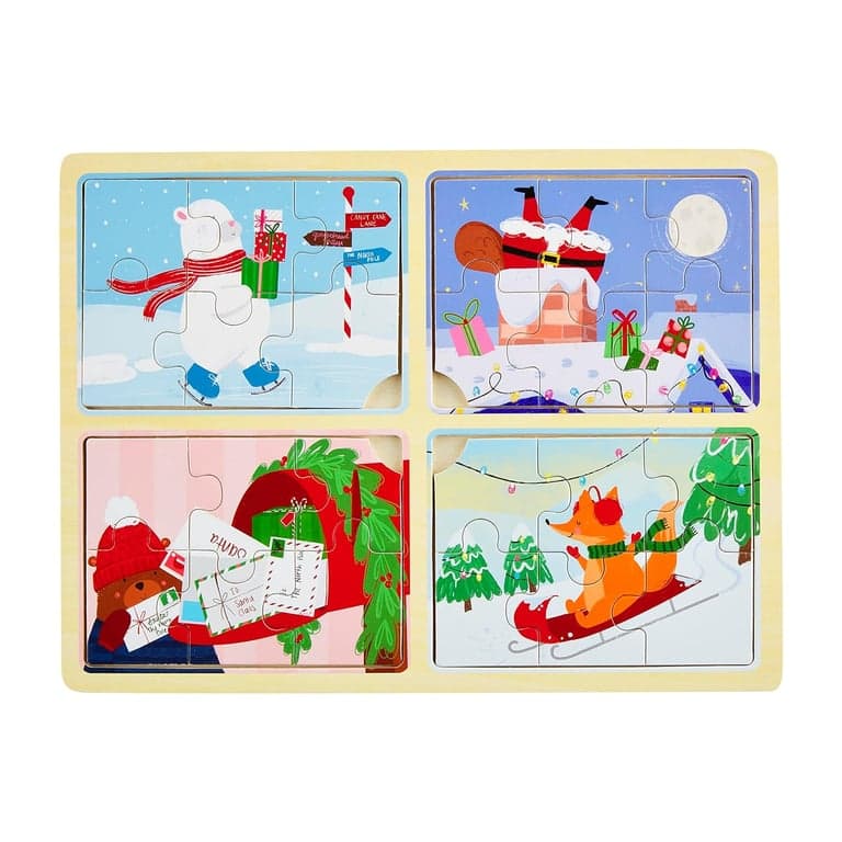 Mud Pie Kids 4-in-1 Christmas Holiday Puzzle