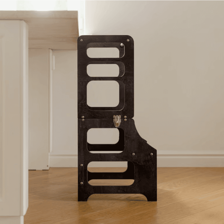 Duck Woodworks Torre per Bambini Convertibile Mid-Century Modern Nero Mezzanotte