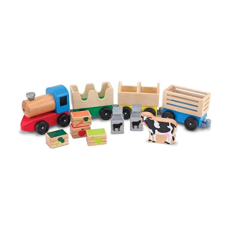 Melissa & Doug Wooden Farm Train Set