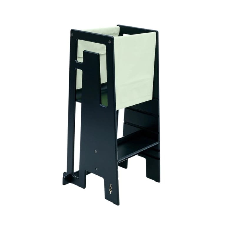 Tuki® Set iniziale Torre montessoriana nera con telo color salvia
