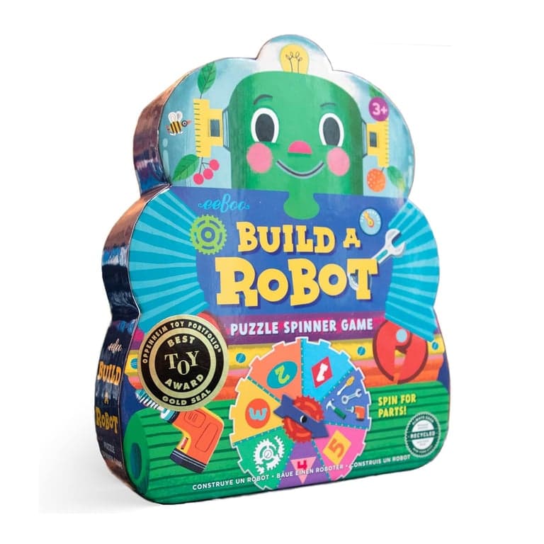 eeBoo Build a Robot Puzzle Spinner Game