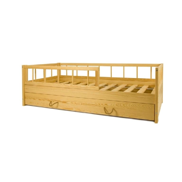 Merly Letto a Pavimento con Spazio Extra Naturale Dimensione Bambino 160 x 80 cm