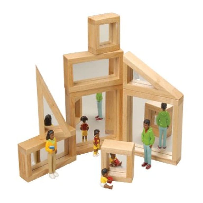 Constructive Playthings Mirrored Wooden Block Set