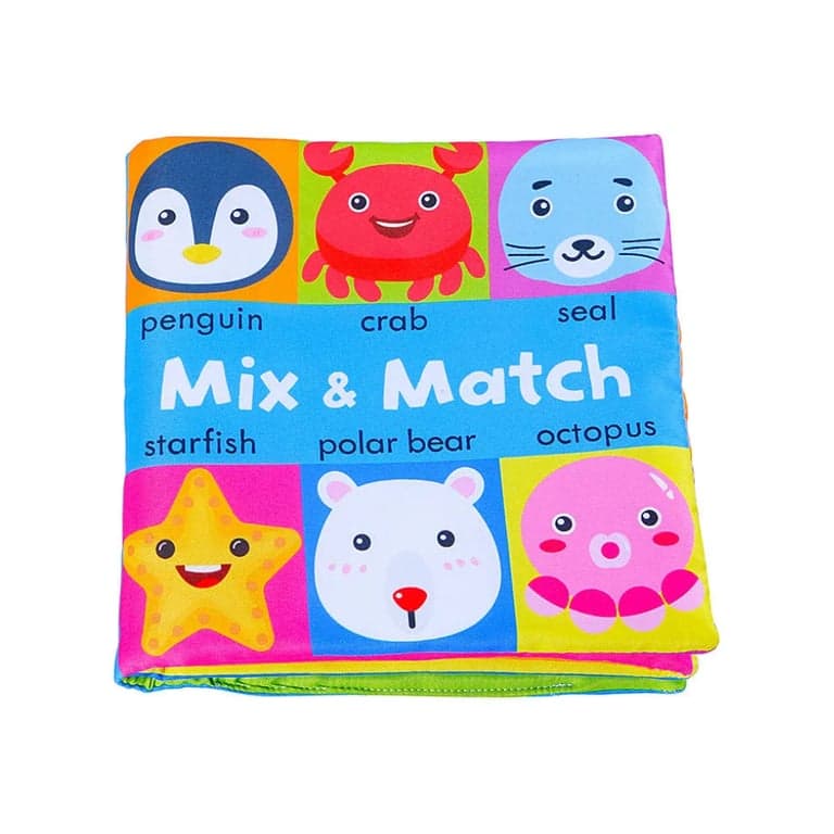 Seaside-Montessori Match and Mix Cloth Book Marine Life
