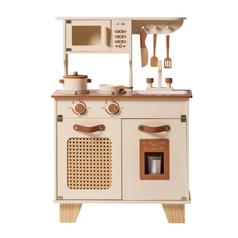 ROBUD Cucina Giocattolo in Legno per Bambini Mocha Montessori