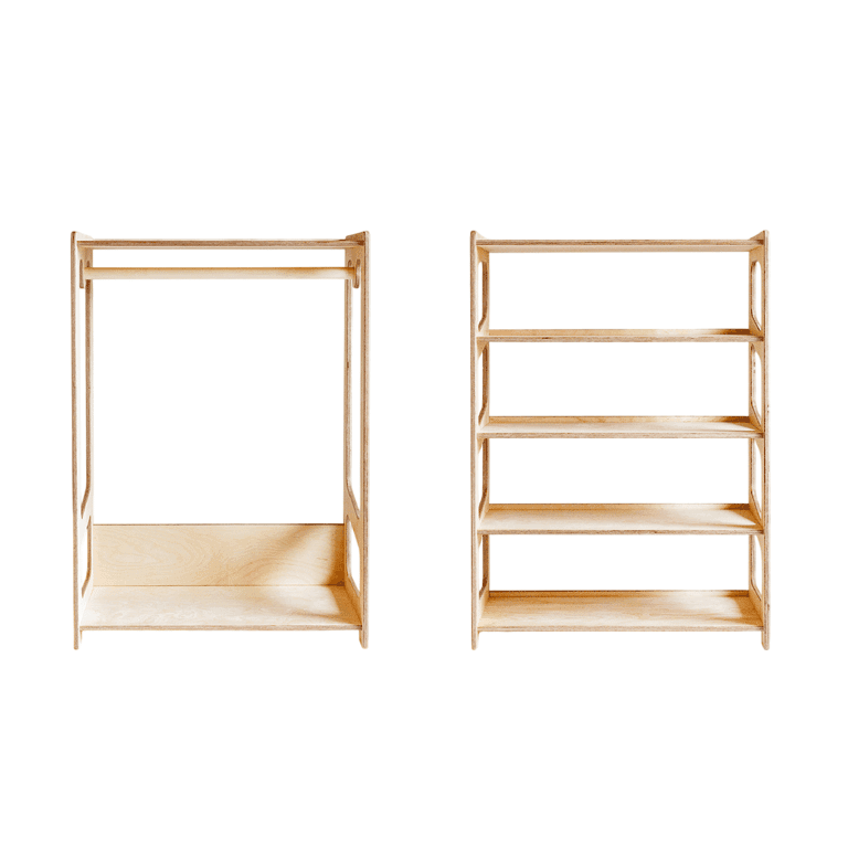 Weco Scaffale per Giocattoli & Set Appendiabiti Chiaro