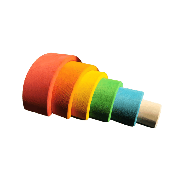 Oliver & Company Montessori Toys Wooden Rainbow Stacker Blocks