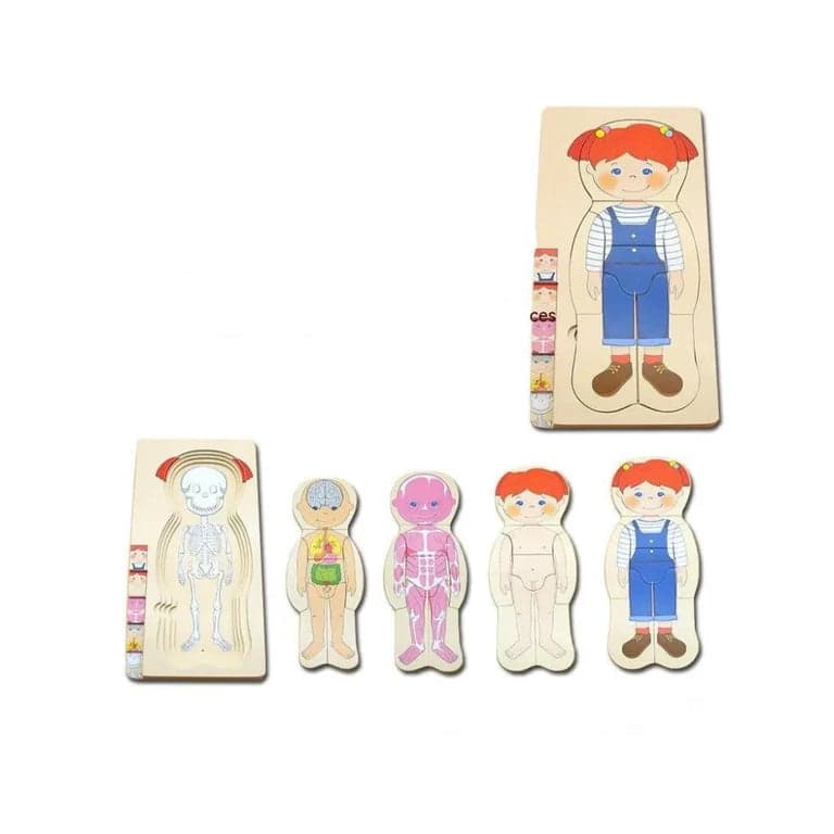 Seaside-Montessori Body Parts Wooden Puzzle Girl