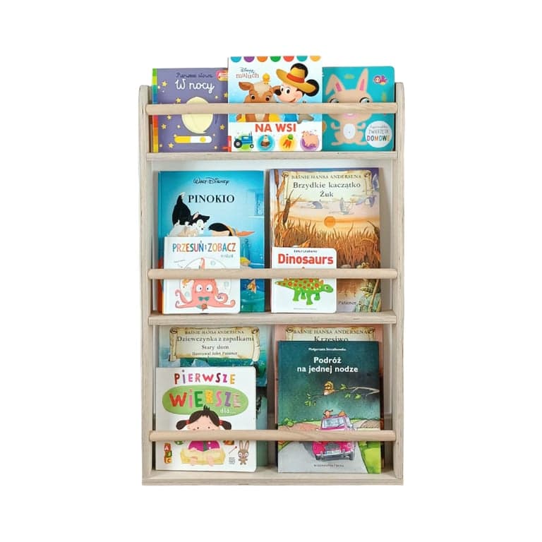 OliWood CNC Wall-Mounted Wooden Bookshelf