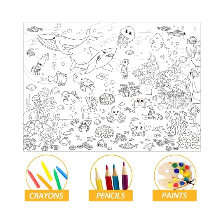 Tevxj Giant Coloring Poster Under the Sea