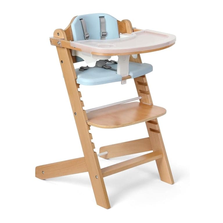 Cowiewie Wooden High Chair Blue