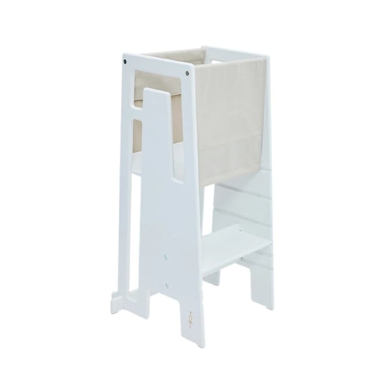 Tuki® Set iniziale torre di apprendimento bianca con telo color sabbia
