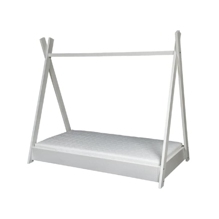 Merly Letto a Pavimento Teepee Con Materasso Ecologico Bianco Taglia Bambino 160 x 80 cm
