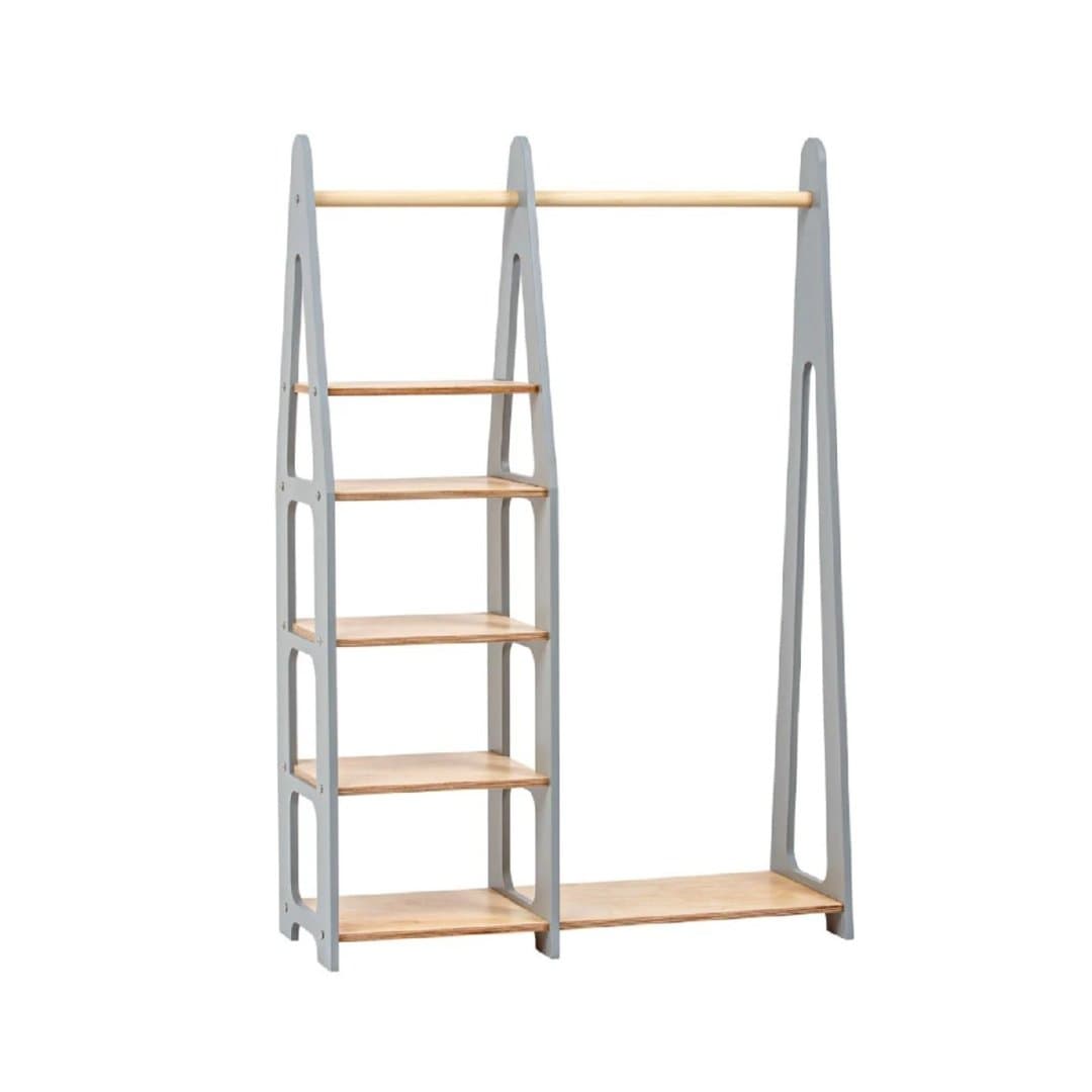 Duck Woodworks Shop Appendiabiti con Ripiani Grigio