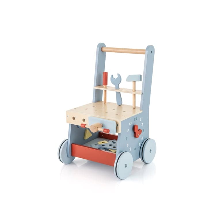 Costway 2-in-1 Wooden Baby Push Walker With Multi-Activity Center