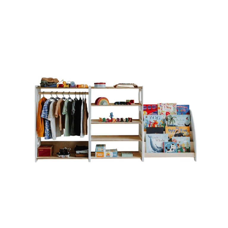 Weco Scaffale per Giocattoli, Appendiabiti, Set Libreria Bianco