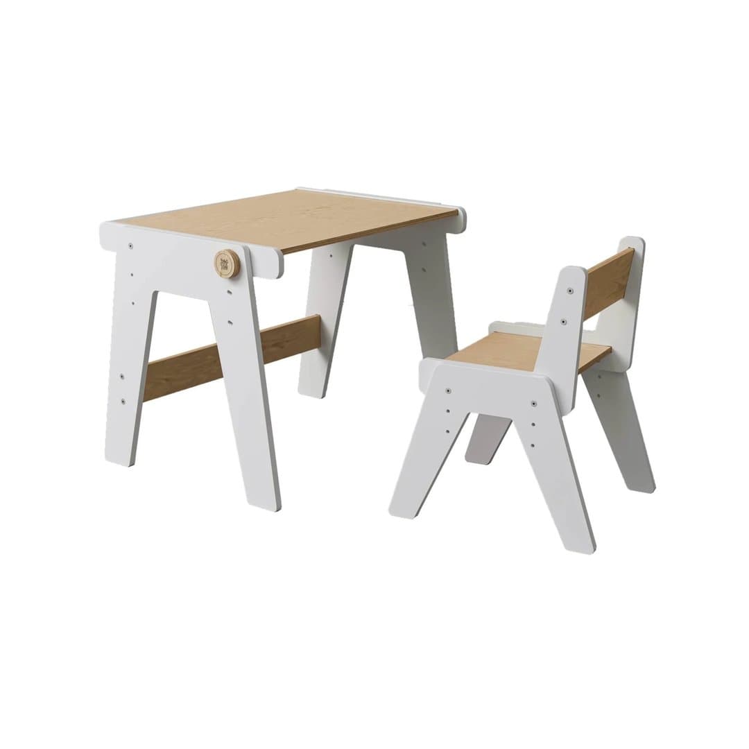 Busy Kids Set Tavolo e Sedia Regolabile Bianco