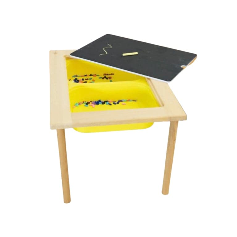 Woodentoysandclocks Activity Table With Chalkboard Top Natural No Bins