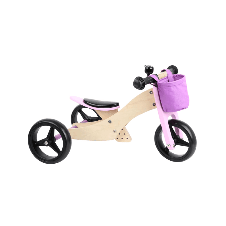 Small Foot 2-in-1 Tricycle Balance Bike With Basket Pink
