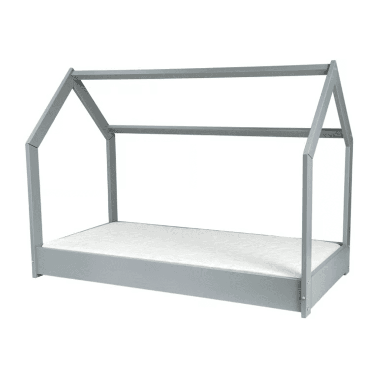 Merly House Letto a Pavimento Con Materasso Ecologico Grigio Taglia Toddler 160 x 80 cm