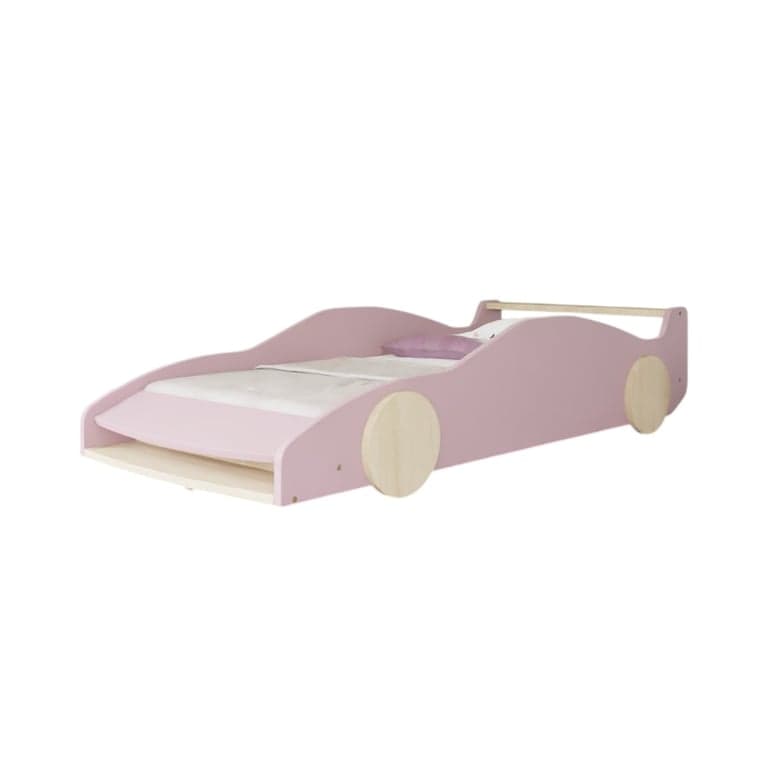 Benlemi Letto Auto Ferrari F40 Rosa Pastello Olio Trasparente 160 x 80