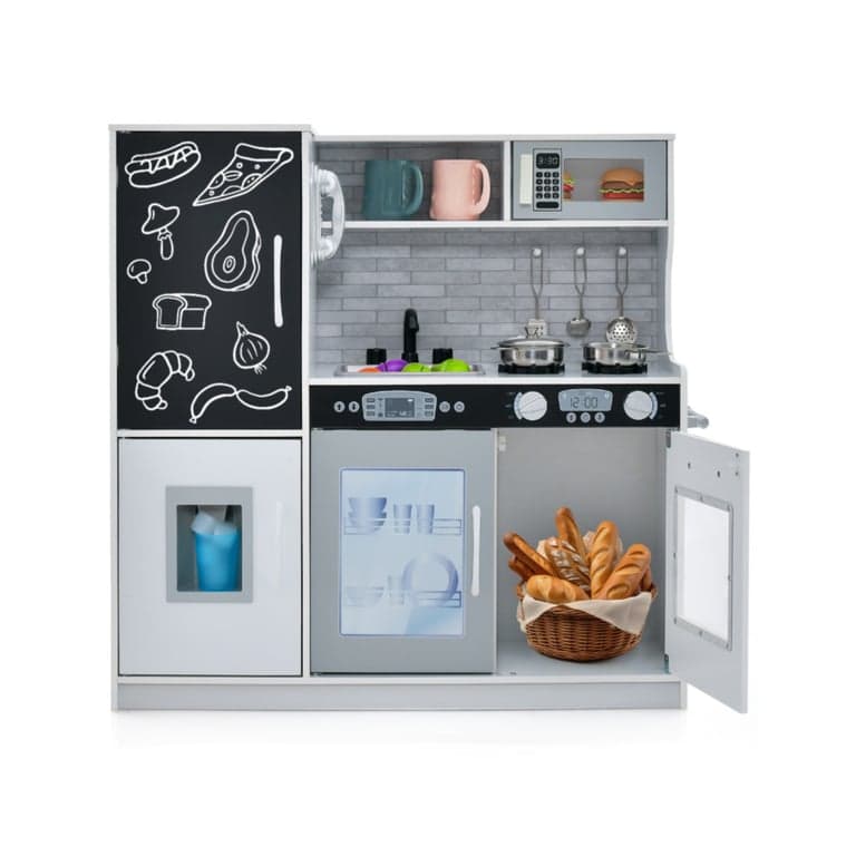 Costway Pretend Play Kitchen White