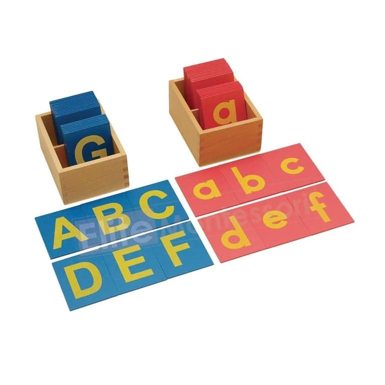 Elite Montessori Sandpaper Letters Lower and Capital Case With Boxes