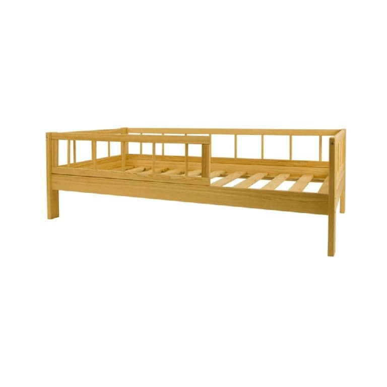 Merly Letto Rialzato con Ringhiere Naturale Dimensione Bambino 160 x 80 cm