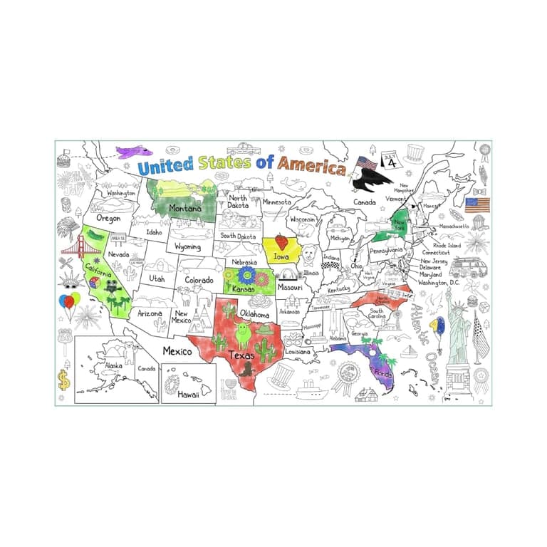 PartyGarden US Map Giant Coloring Poster