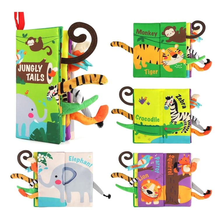 Beiens Crinkle Cloth Book Jungle Tails