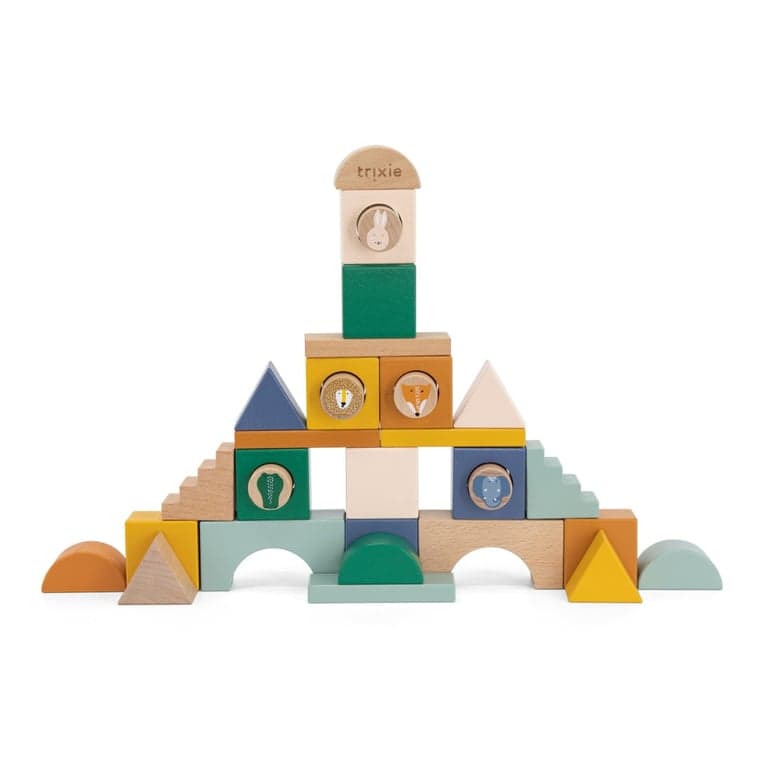 Trixie Blocchi da Impilare in Legno Città 31 Pezzi