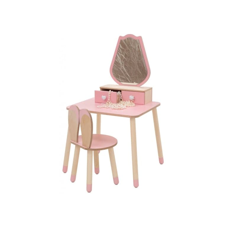 Family SCL Tavolo da Toeletta Principessa con Specchio Tulipano Rosa