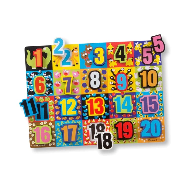 Melissa & Doug 20 Pieces Jumbo Numbers Wooden Chunky Puzzle