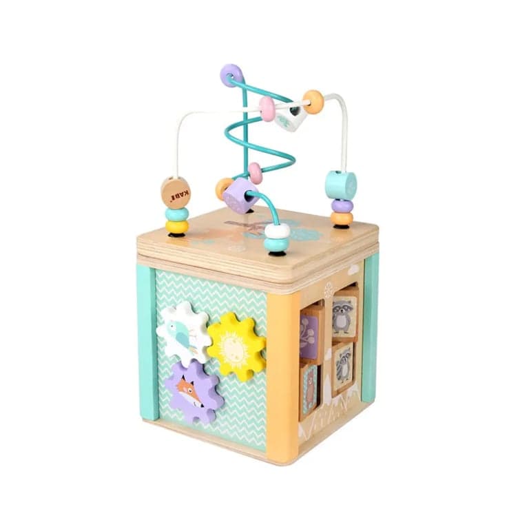 Seaside-Montessori Wooden Toddlers Activity Center Blue