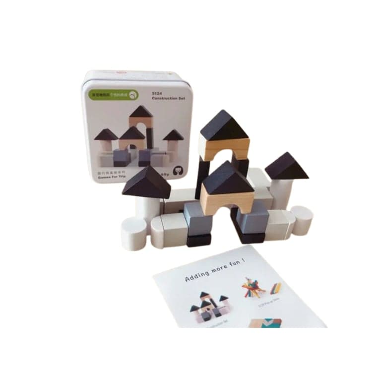 Seaside-Montessori Wooden Travel Games Building Blocks