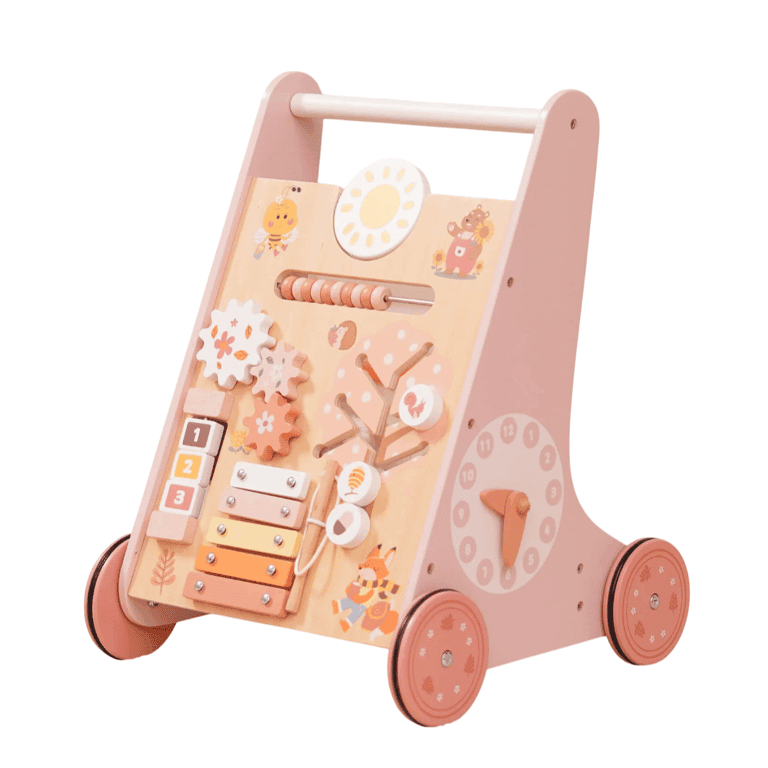 ROBUD Girello in Legno per Bambini Rosa