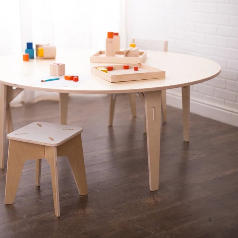 Sprout Kids Round School Tables Woodgrain Laminate 18 x 48 Inches