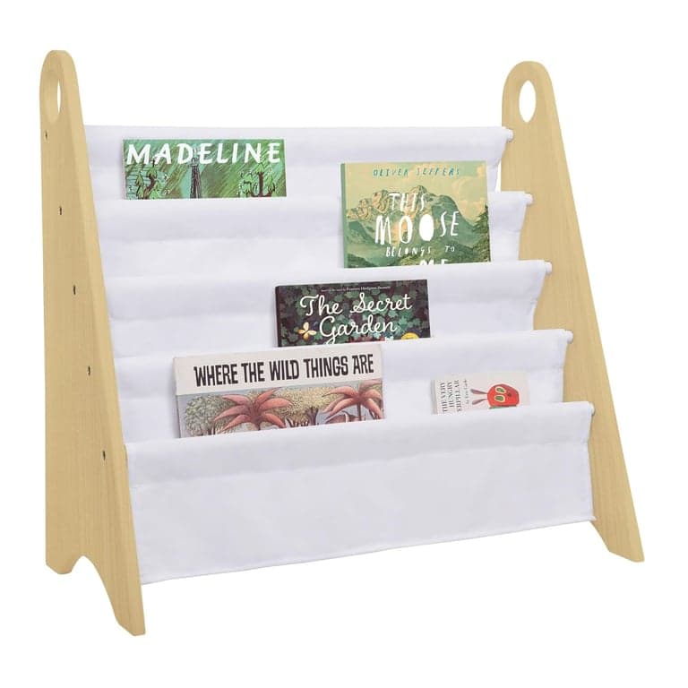 Wildkin Front-facing Sling Bookshelf Natural/White