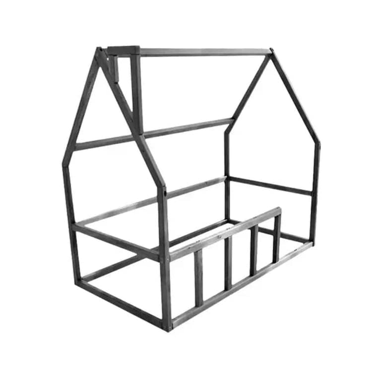 BusyWood Floor Bed Without Slats Model 1 Black Twin